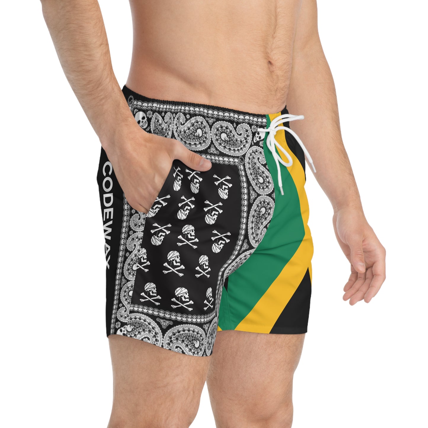 Full Jamaica Code Swim Trunks