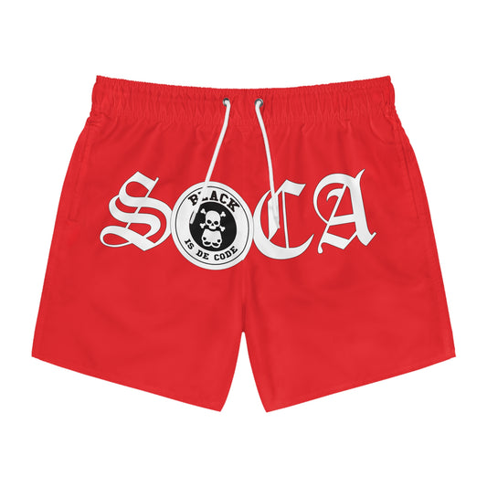 (Red) Soca Code Swim Trunks