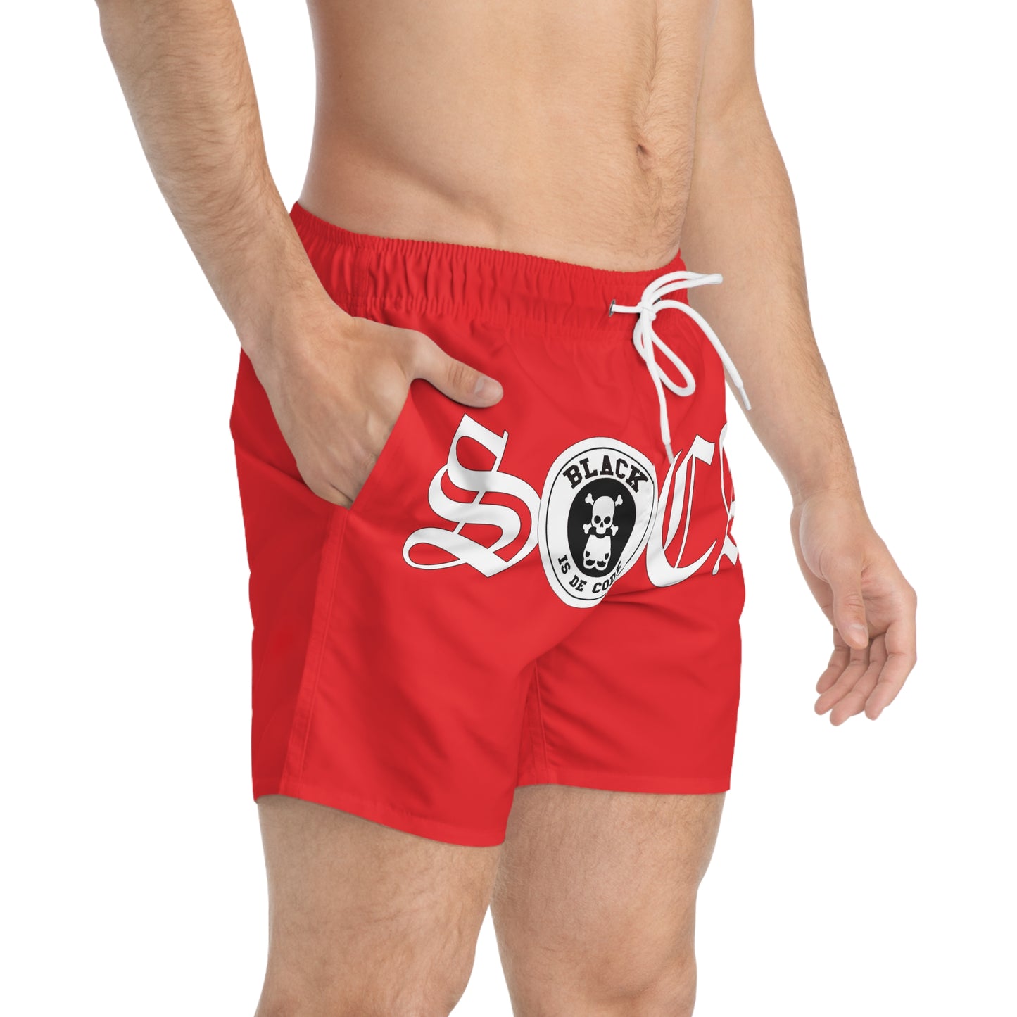 (Red) Soca Code Swim Trunks